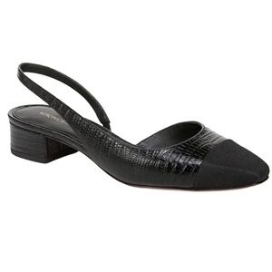 Veronica Beard Cecile Black Cap Toe Sling Back Shoes Sz 7.5